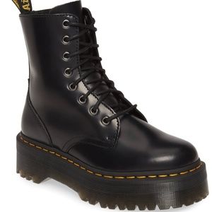 New Dr. Martens Jadon Boot - polished smooth black leather